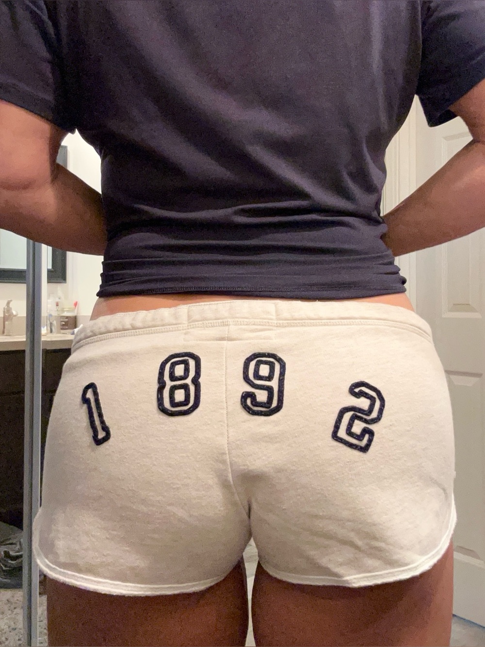 Rare Abercrombie & Fitch Y2K vintage Women's Lounge Shorts with Navy 1892